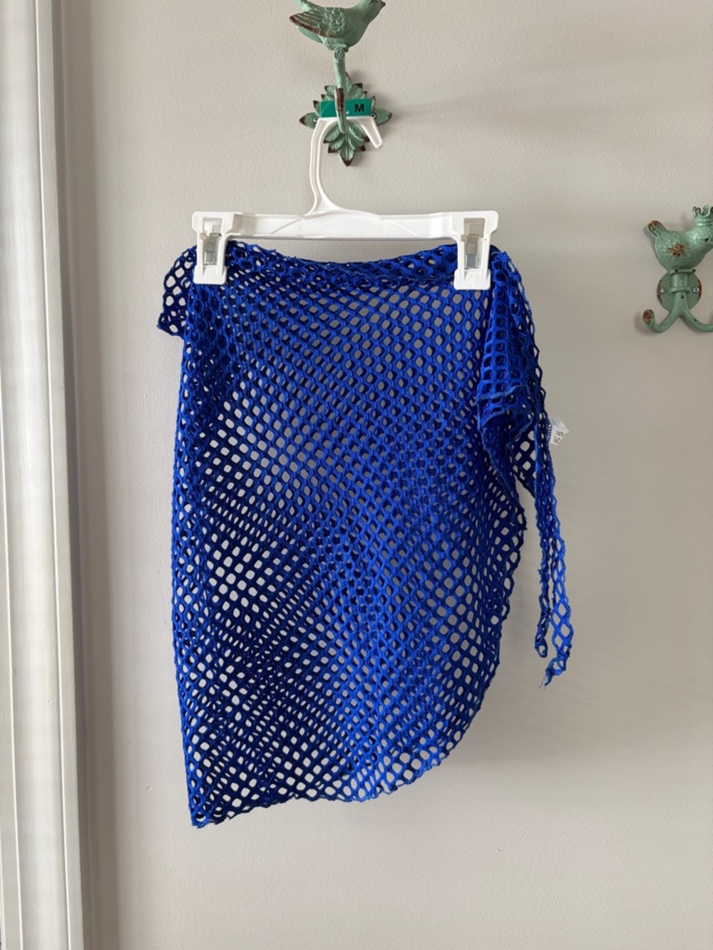 Blue Crochet Mesh Beach Cover-Up